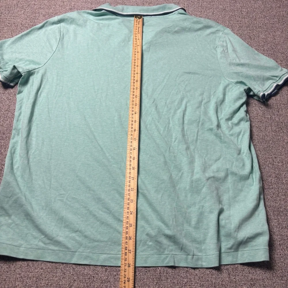 Polo Ralph Lauren Polo Shirt Mens XL Classic Fit Mint Green Tipped Short Sleeve